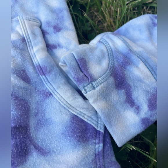 Athleta G!RL Hoodie Tie-Dye Hooded Sweatshirt Girls XL 14 Purple Blue White - Picture 11 of 16